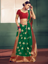 Stunning Green Banarasi Art Silk Woven Saree